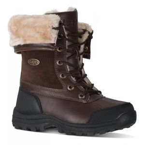NWT Lugz Tambora red brown fur winter boots